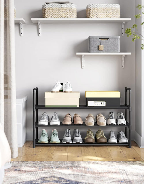 Load image into Gallery viewer, 3 Tier Shoe Organizer, Metal Shoe Storage Shelf for 15 Pairs of Shoes
