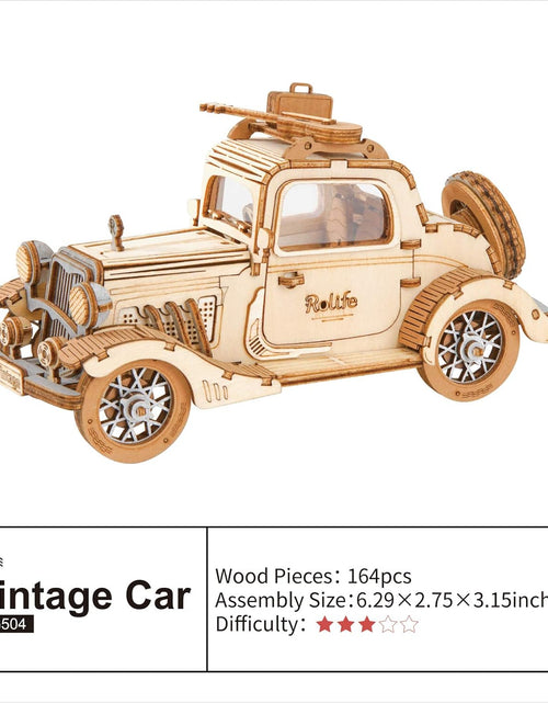 Load image into Gallery viewer, 3D Wooden Puzzles Retro Car Model - Collectibles Wooden Model Kits
