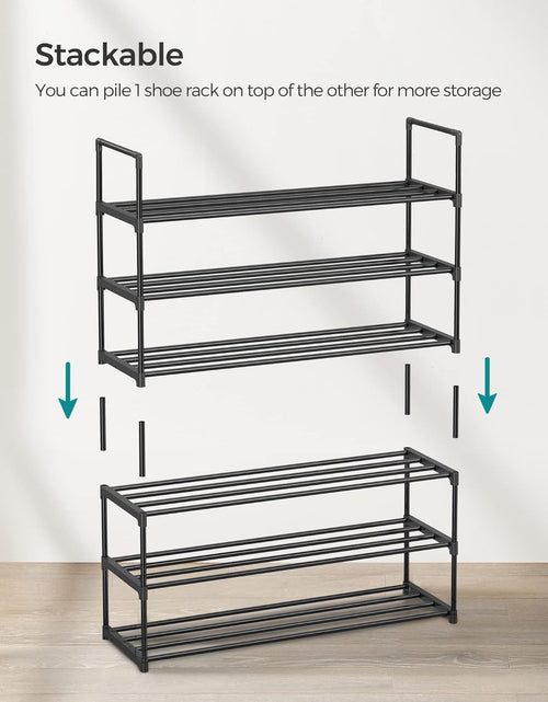 Load image into Gallery viewer, 3 Tier Shoe Organizer, Metal Shoe Storage Shelf for 15 Pairs of Shoes
