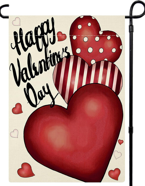 Load image into Gallery viewer, Valentines Day Garden Flag 12x18 Inch Double Sided
