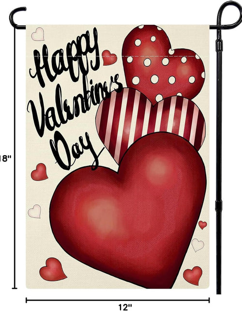 Load image into Gallery viewer, Valentines Day Garden Flag 12x18 Inch Double Sided
