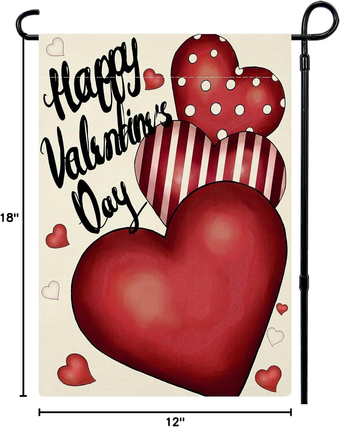 Valentines Day Garden Flag 12x18 Inch Double Sided