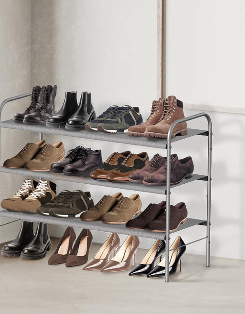 Load image into Gallery viewer, 3-Tier Shoe Rack Storage Organizer, Grey
