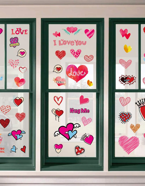 Load image into Gallery viewer, Valentines Day Decorations Heart Window Clings Decor
