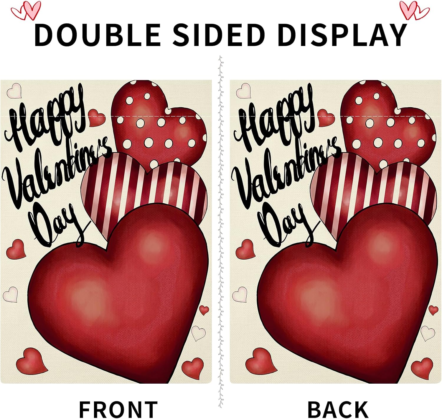 Valentines Day Garden Flag 12x18 Inch Double Sided