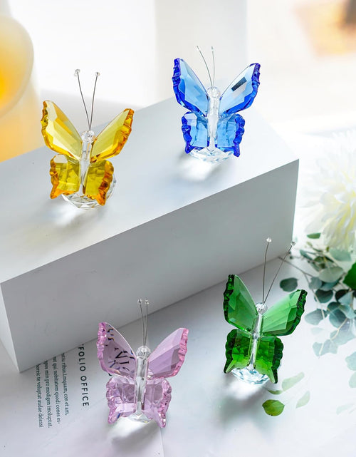 Load image into Gallery viewer, Crystal Flying Butterfly with Crystal Ball Base Figurine Collection Pack of 4
