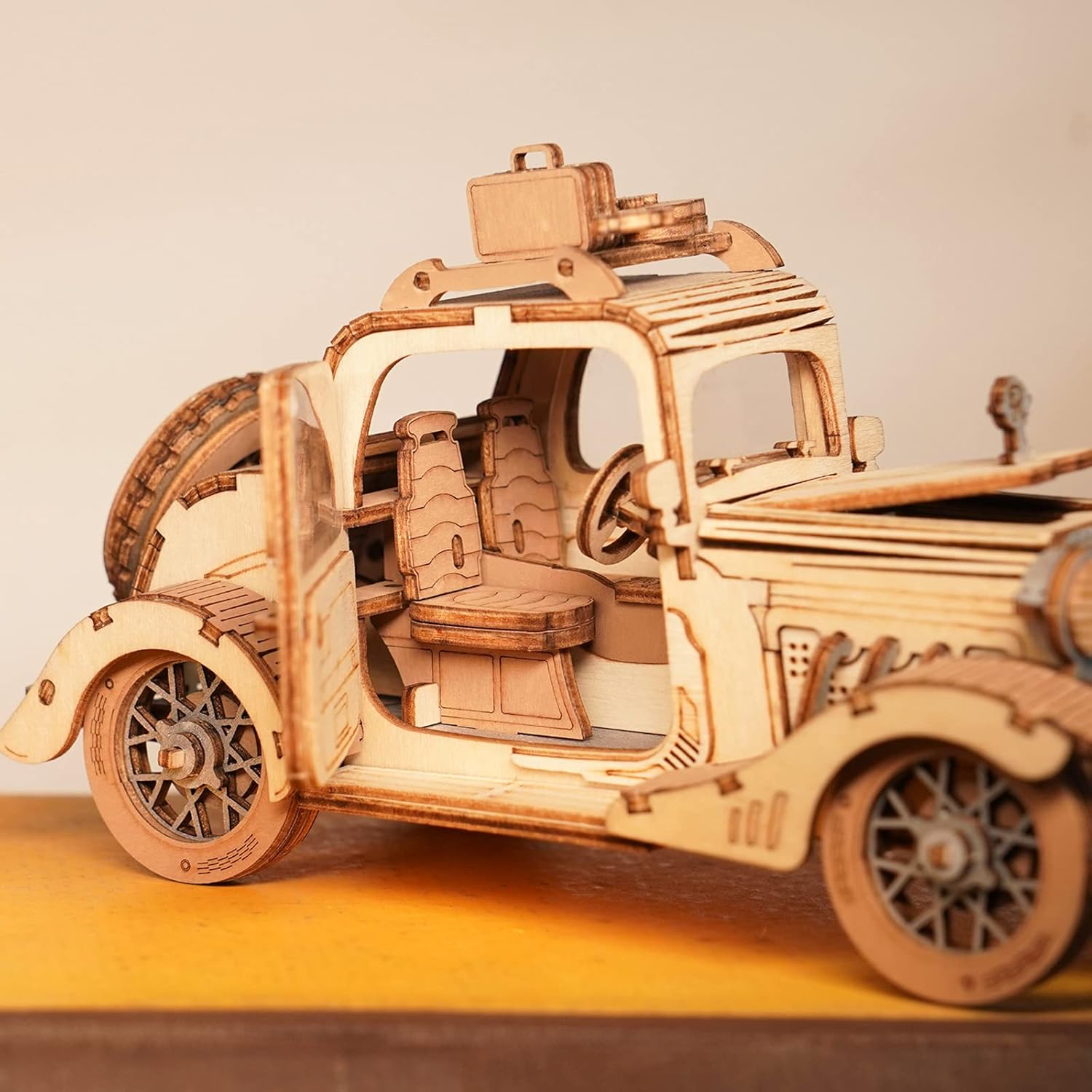 3D Wooden Puzzles Retro Car Model - Collectibles Wooden Model Kits