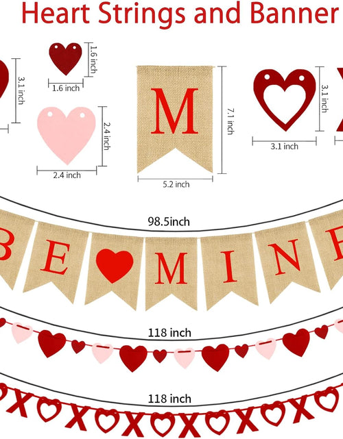 Load image into Gallery viewer, 4Pcs Valentines Day Decorations Set No DIY Required BE MINE Love Heart XO Garlands
