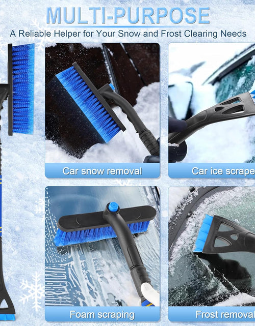 Load image into Gallery viewer, 32&quot; Extendable Snow Removal Tool with 360° Rotating Brush, Automotive exterior Accessories (Blue)
