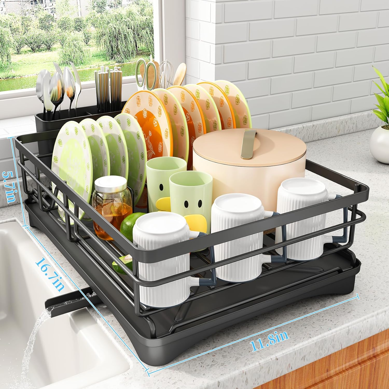 Dish Drying Rack - Stainless Steel Dish Rack for Kitchen Counter