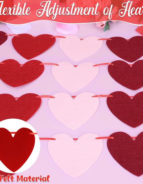 Load image into Gallery viewer, 40 Felt Hearts Valentines Day Decor, 4PCS Valentines Day Garland
