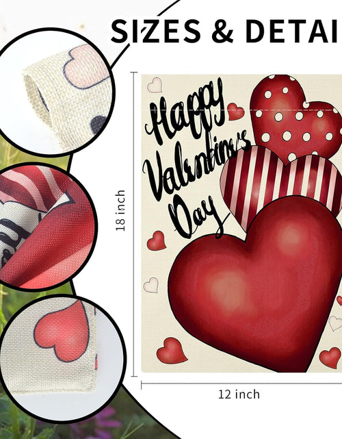 Load image into Gallery viewer, Valentines Day Garden Flag 12x18 Inch Double Sided
