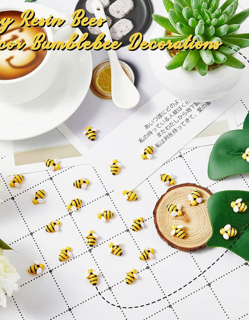 Load image into Gallery viewer, 120 Pieces Tiny Resin Bees Bulk Small Plastic Bee Embellishments Ornaments Decoration
