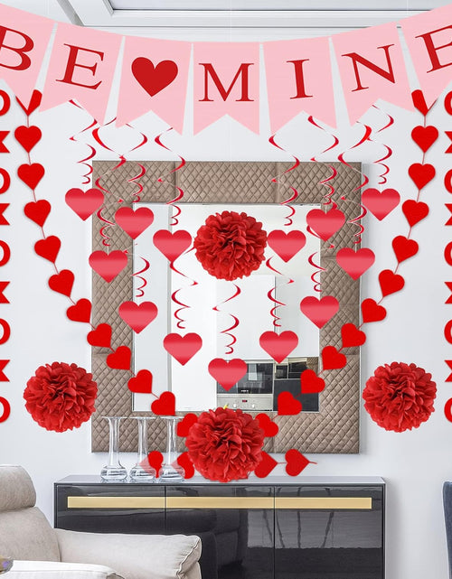 Load image into Gallery viewer, 21Pcs Valentines Day Decorations Set Pre-Assembled Hanging Heart Swirls
