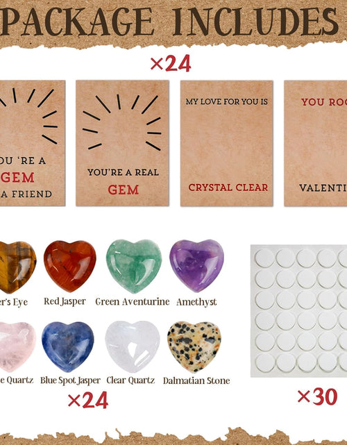 Load image into Gallery viewer, 24 Pack Valentines Cards with Heart-Shape Crystals
