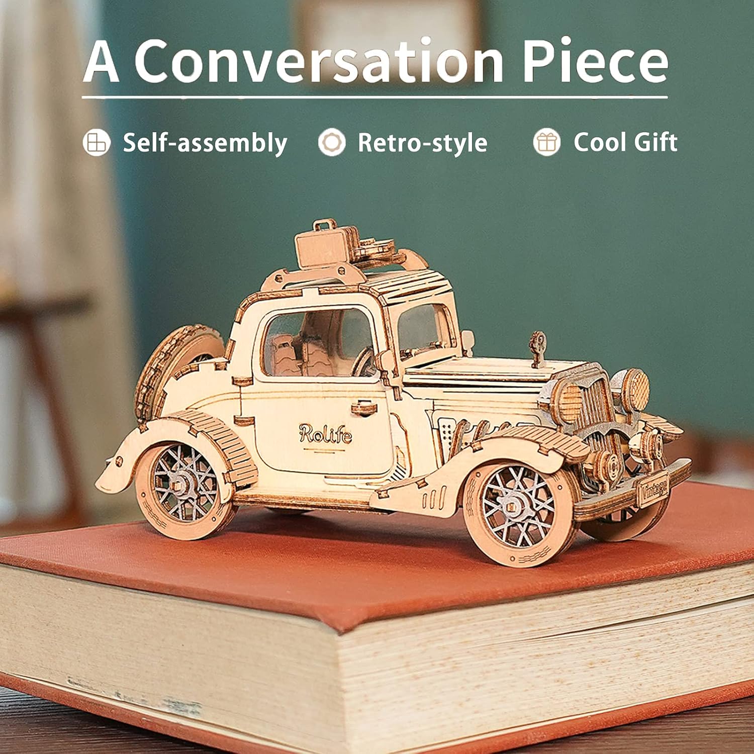 3D Wooden Puzzles Retro Car Model - Collectibles Wooden Model Kits