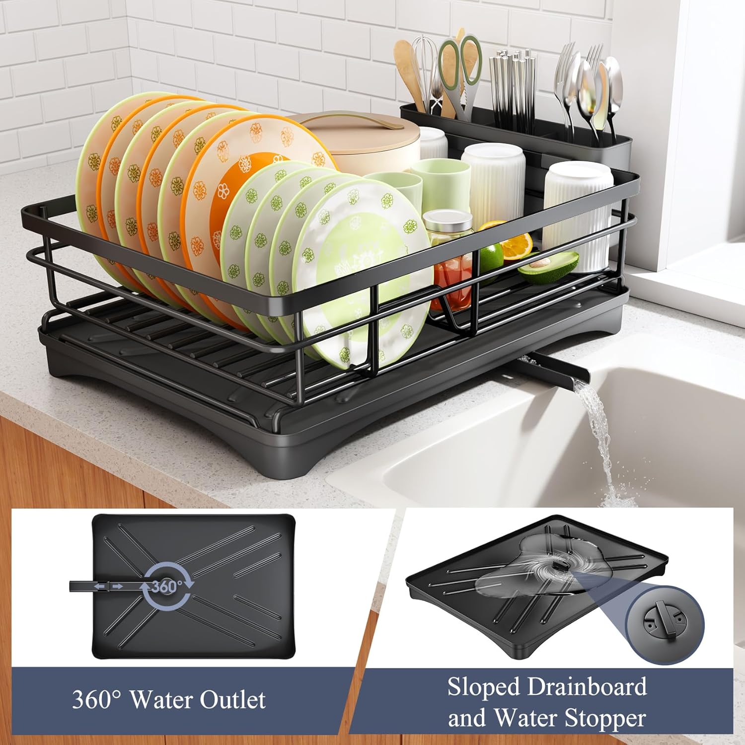 Dish Drying Rack - Stainless Steel Dish Rack for Kitchen Counter