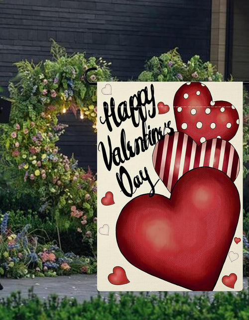 Load image into Gallery viewer, Valentines Day Garden Flag 12x18 Inch Double Sided
