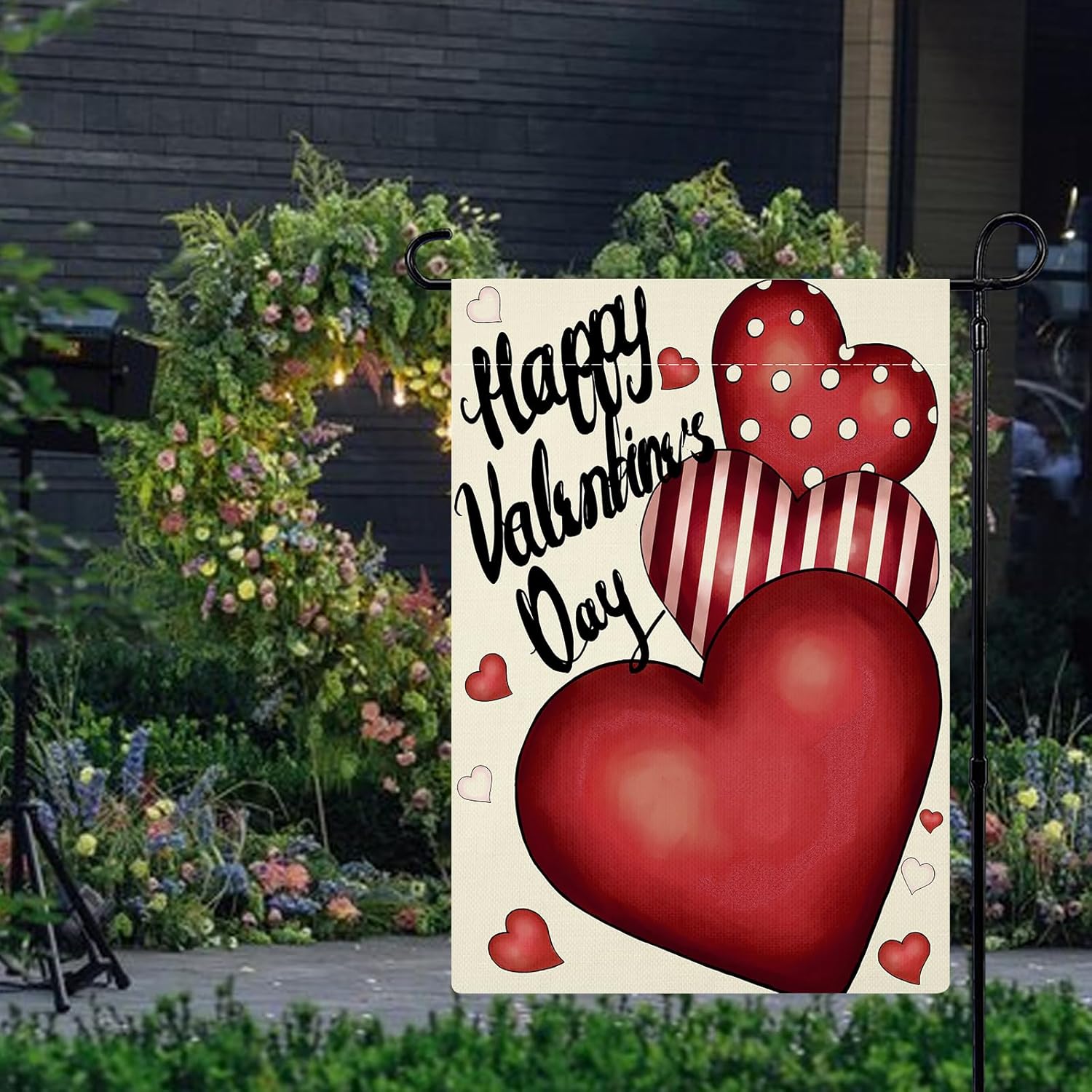 Valentines Day Garden Flag 12x18 Inch Double Sided