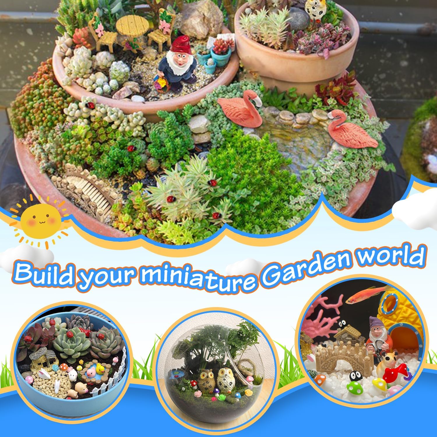 200 Pieces Fairy Garden Accessories, Fairy Garden Kit