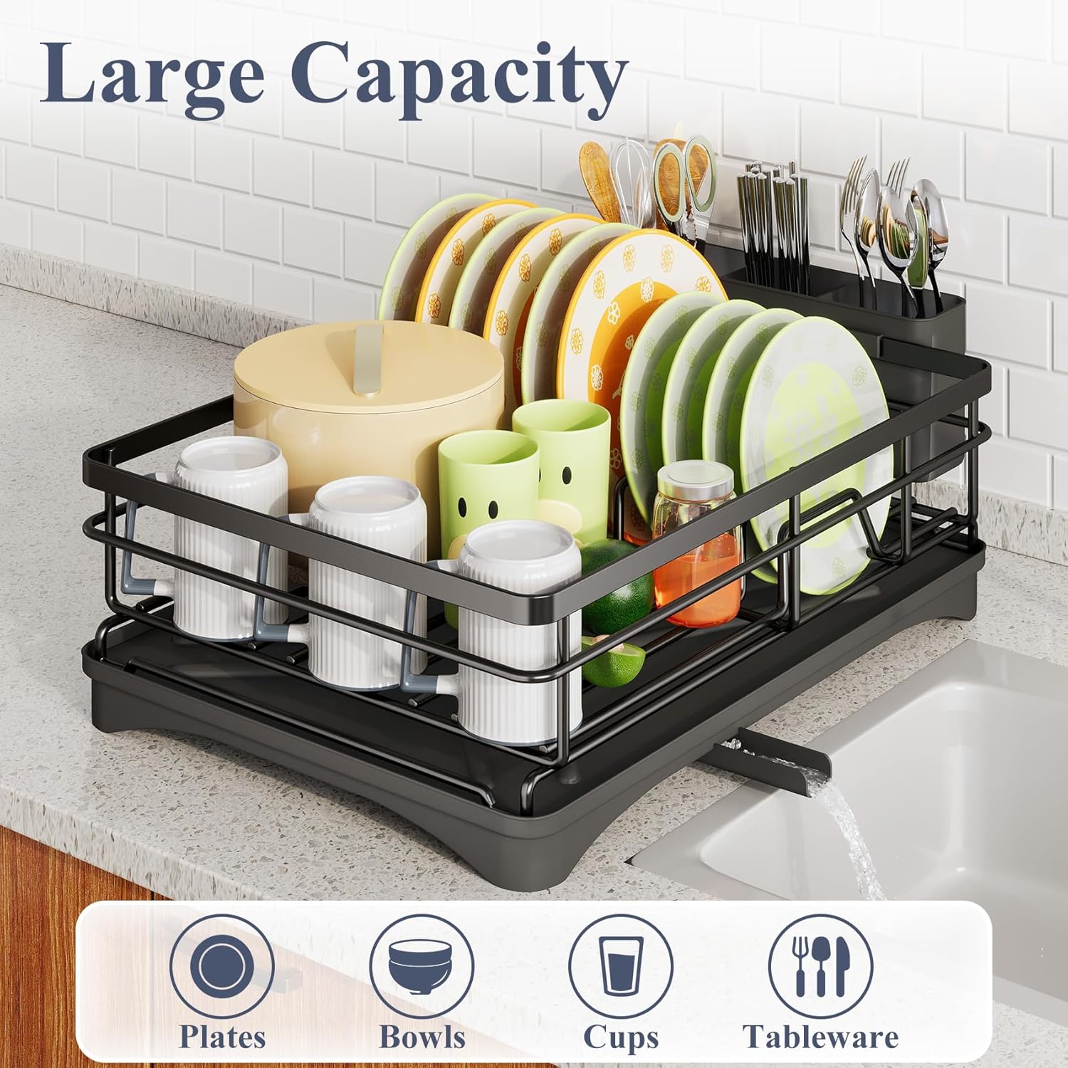 Dish Drying Rack - Stainless Steel Dish Rack for Kitchen Counter