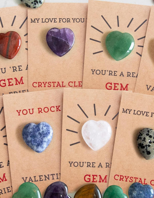 Load image into Gallery viewer, 24 Pack Valentines Cards with Heart-Shape Crystals
