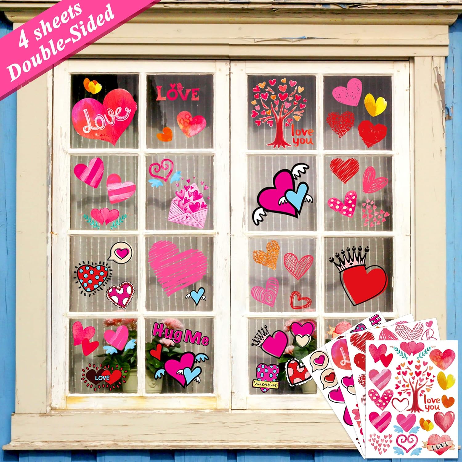 Valentines Day Decorations Heart Window Clings Decor