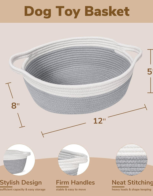 Load image into Gallery viewer, 12&quot;x 8&quot; x 5&quot; Small Woven Basket, Storage Basket with Handles ( Gray)
