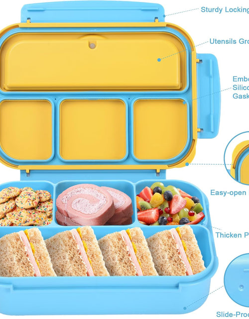 Load image into Gallery viewer, Bento Box Adult Lunch Box with 4 Compartments (Blue)
