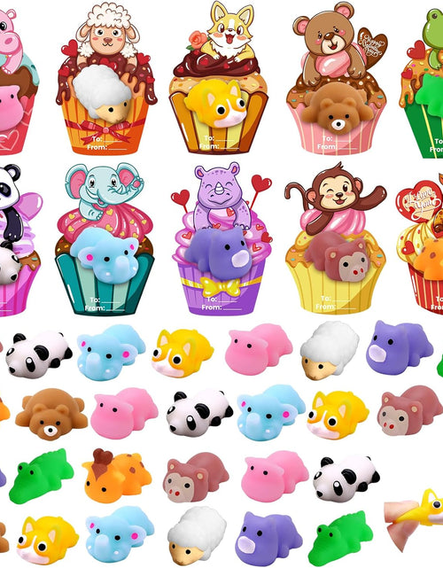 Load image into Gallery viewer, 30 Pack Valentines Mochi Squishies Toys with Valentines Cards
