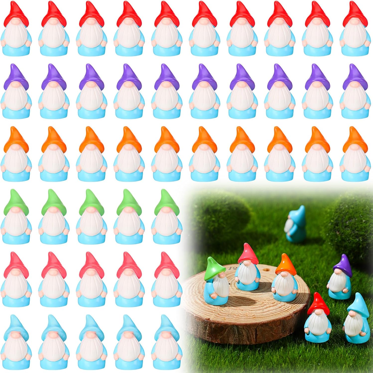 Mini Resin Gnomes Fairy Resin Statues for Landscape Outdoor Patio Yard Lawn