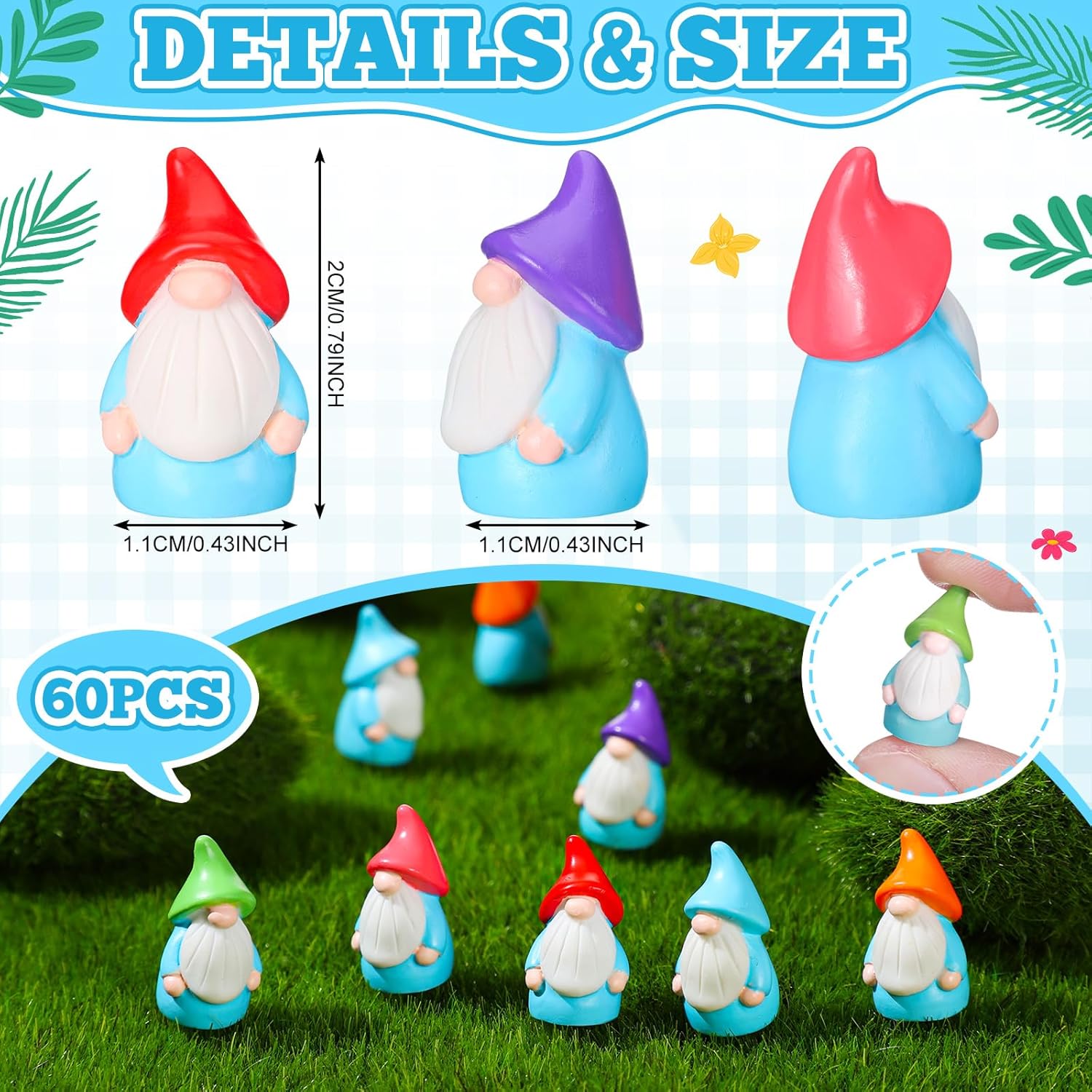 Mini Resin Gnomes Fairy Resin Statues for Landscape Outdoor Patio Yard Lawn