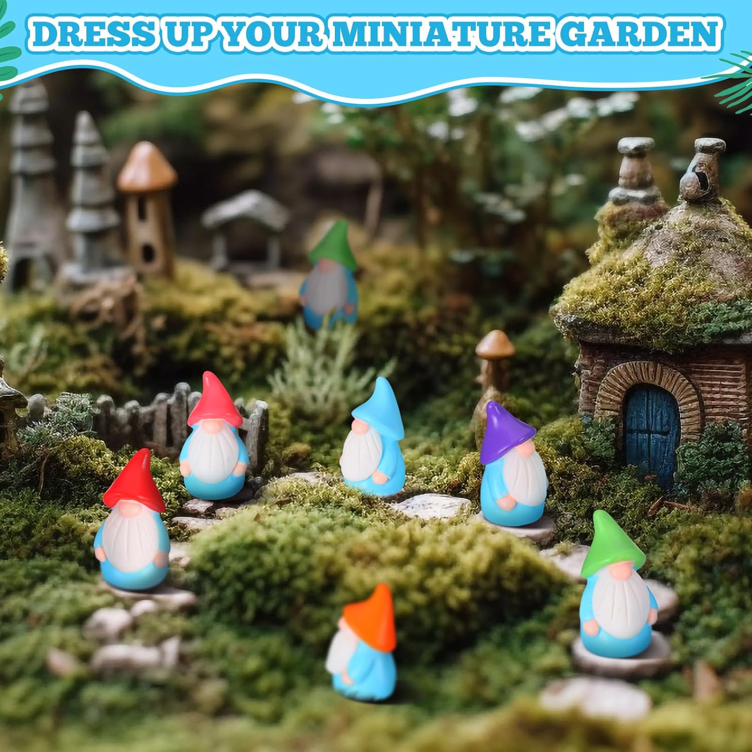 Mini Resin Gnomes Fairy Resin Statues for Landscape Outdoor Patio Yard Lawn