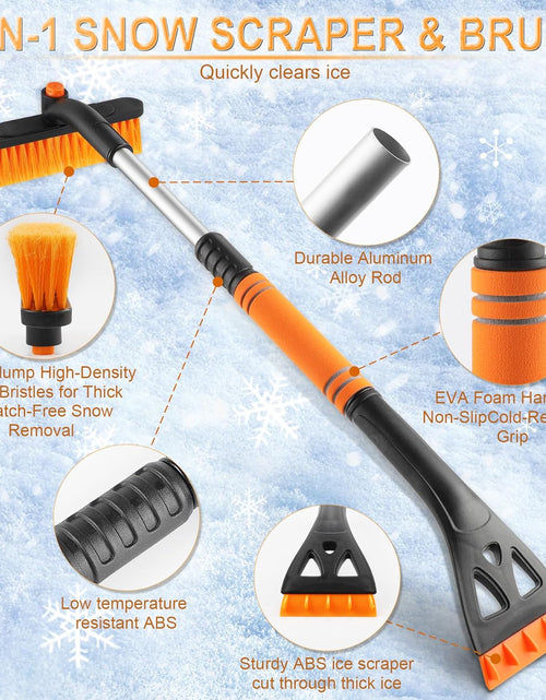 Load image into Gallery viewer, 32&quot; Extendable Snow Removal Tool with 360° Rotating Brush, Automotive exterior Accessories
