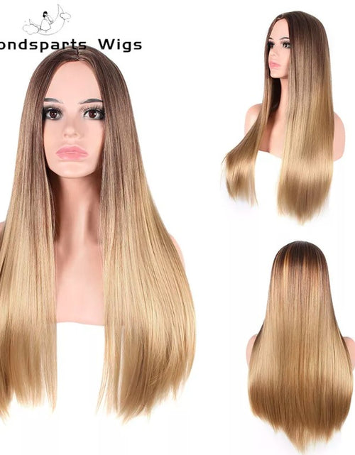 Load image into Gallery viewer, Women Real Long Straight Hair Wigs Ladies Natural Ombre Blonde Cosplay Full Wig
