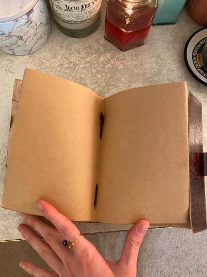 Load image into Gallery viewer, Sun &amp; Moon Leather Bound Writing Journal | 5&quot;x7&quot; inches
