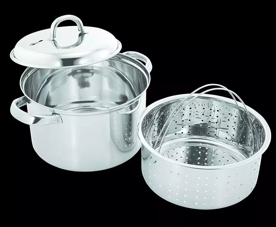 Stainless Steel Kitchen Stove Top With Steamer For Rice Vegetables 4 Quarts