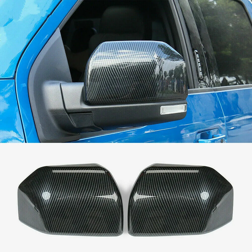 Carbon Fiber Car Rearview Side Mirror Cover Trim For Ford F150 2015-2020 Raptor