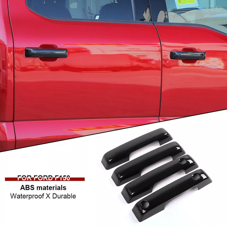 Door Handles & Rearview Mirror Cover Trim For 2021+ Ford F150 Black Accessories