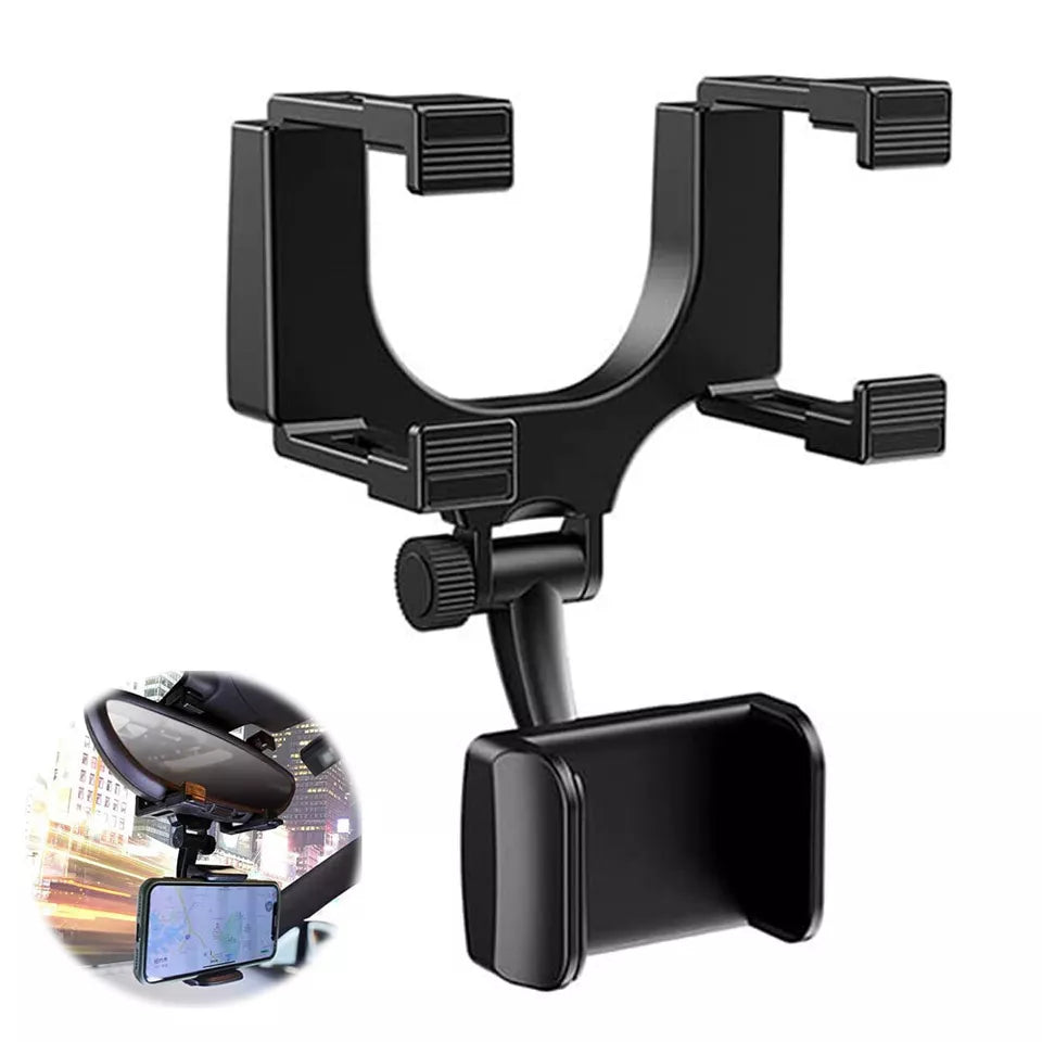 Universal 360° Car Rear-view Mirror Mount Stand Holder Cradle For Cell Phone GPS